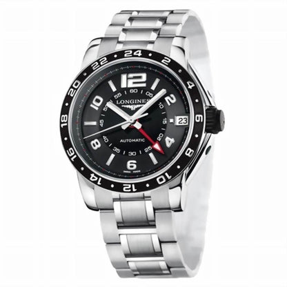 Longines Uhr Admiral GMT 42mm schwarz Automatik Stahl L3.668.4.56.6