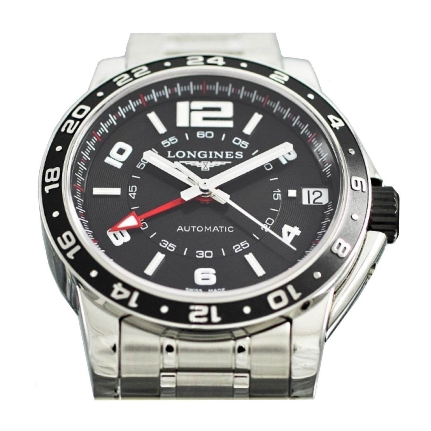 Longines Uhr Admiral GMT 42mm schwarz Automatik Stahl L3.668.4.56.6