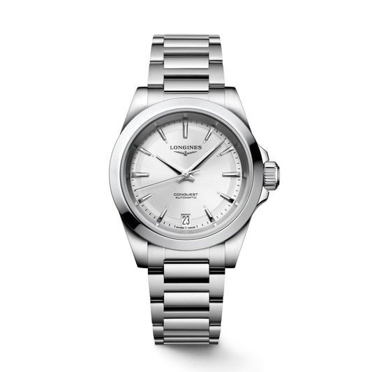 Longines Armbanduhr Conquest 2023 34mm Silber Automatik Edelstahl L3.430.4.72.6