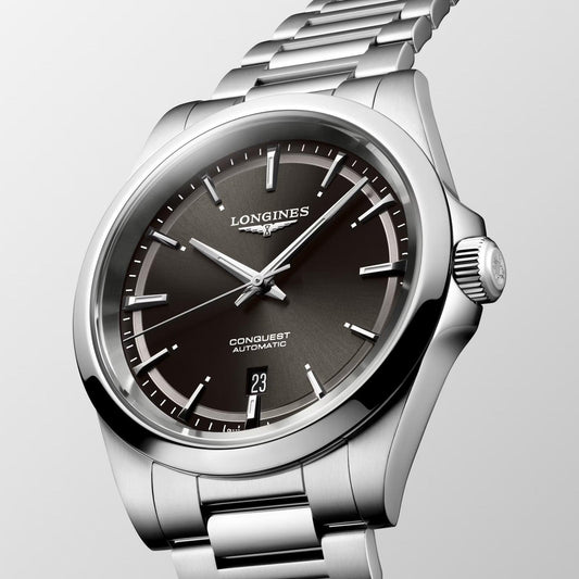 Longines Uhr Conquest 2023 41mm schwarz Stahl Automatik L3.830.4.52.6