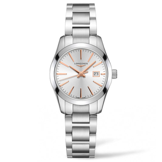Longines Uhr Conquest Classic 29,5mm silber Stahl Quarz L2.286.4.72.6