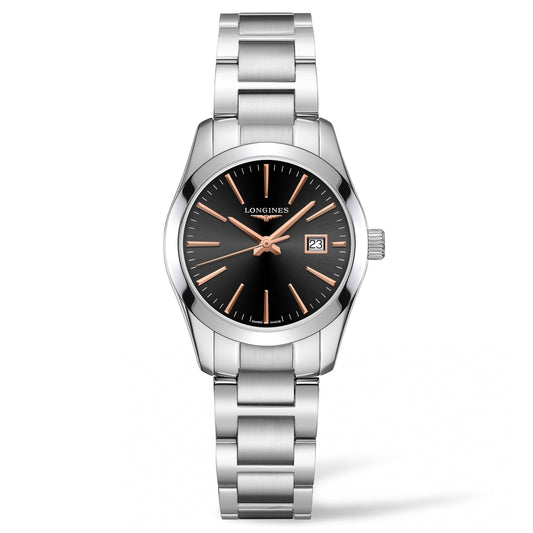 Longines Uhr Conquest Classic 29,5mm schwarz Stahl Quarz L2.286.4.52.6