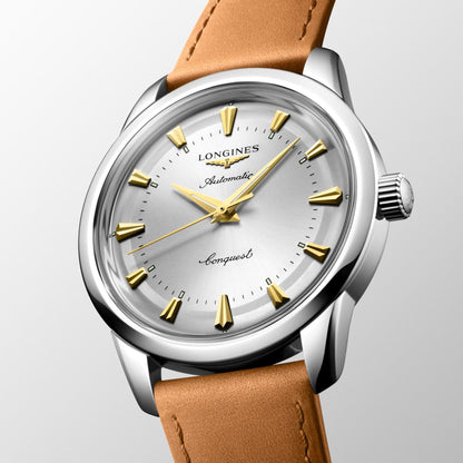 Longines Uhr Conquest Heritage 40mm silber automatisch Stahl L1.650.4.72.2