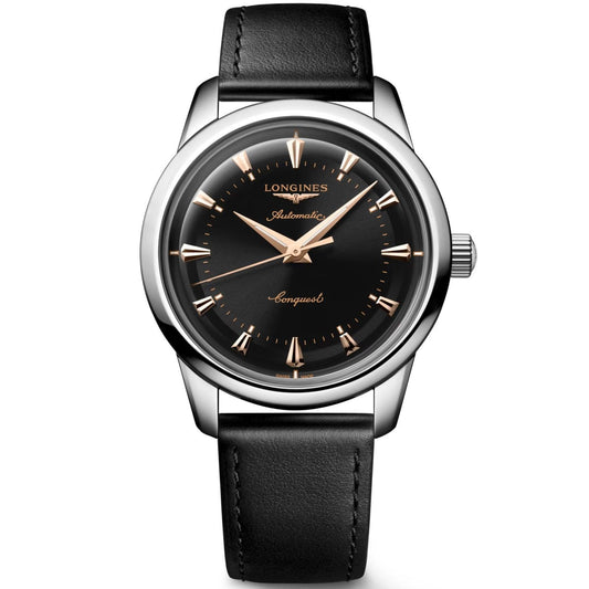 Longines Uhr Conquest Heritage 40mm schwarz Automatik Stahl L1.650.4.52.2