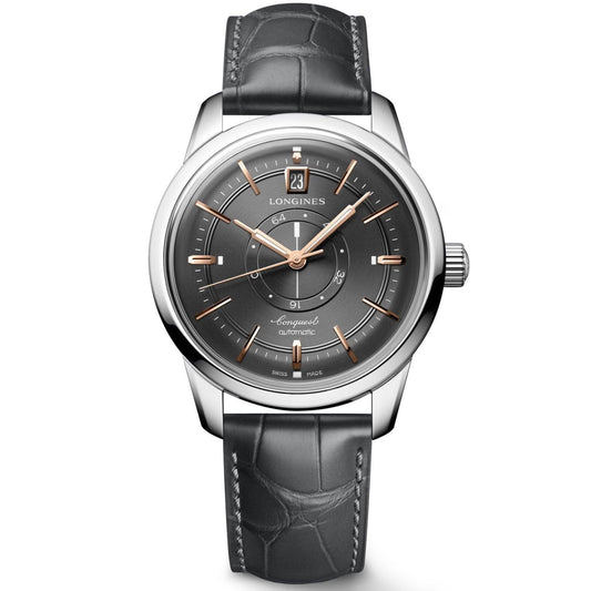 Longines Conquest Heritage Central Power Reserve 38mm anthrazitfarbenes Automatik-Stahlarmband L1.648.4.62.2 Uhr