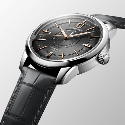 Longines Conquest Heritage Central Power Reserve 38mm anthrazitfarbenes Automatik-Stahlarmband L1.648.4.62.2 Uhr