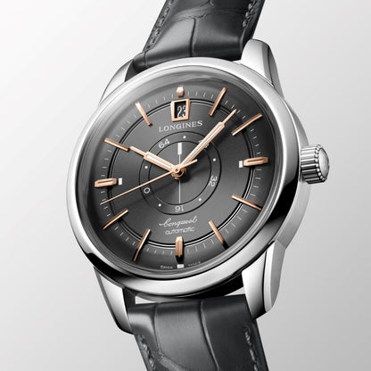 Longines Conquest Heritage Central Power Reserve 38mm anthrazitfarbenes Automatik-Stahlarmband L1.648.4.62.2 Uhr