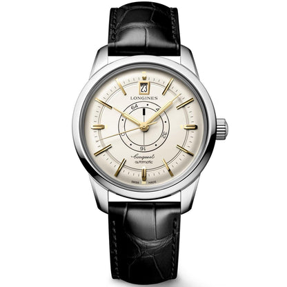 Longines Uhr Conquest Heritage Central Power Reserve 38mm champagnerfarben Automatik Stahl L1.648.4.78.2