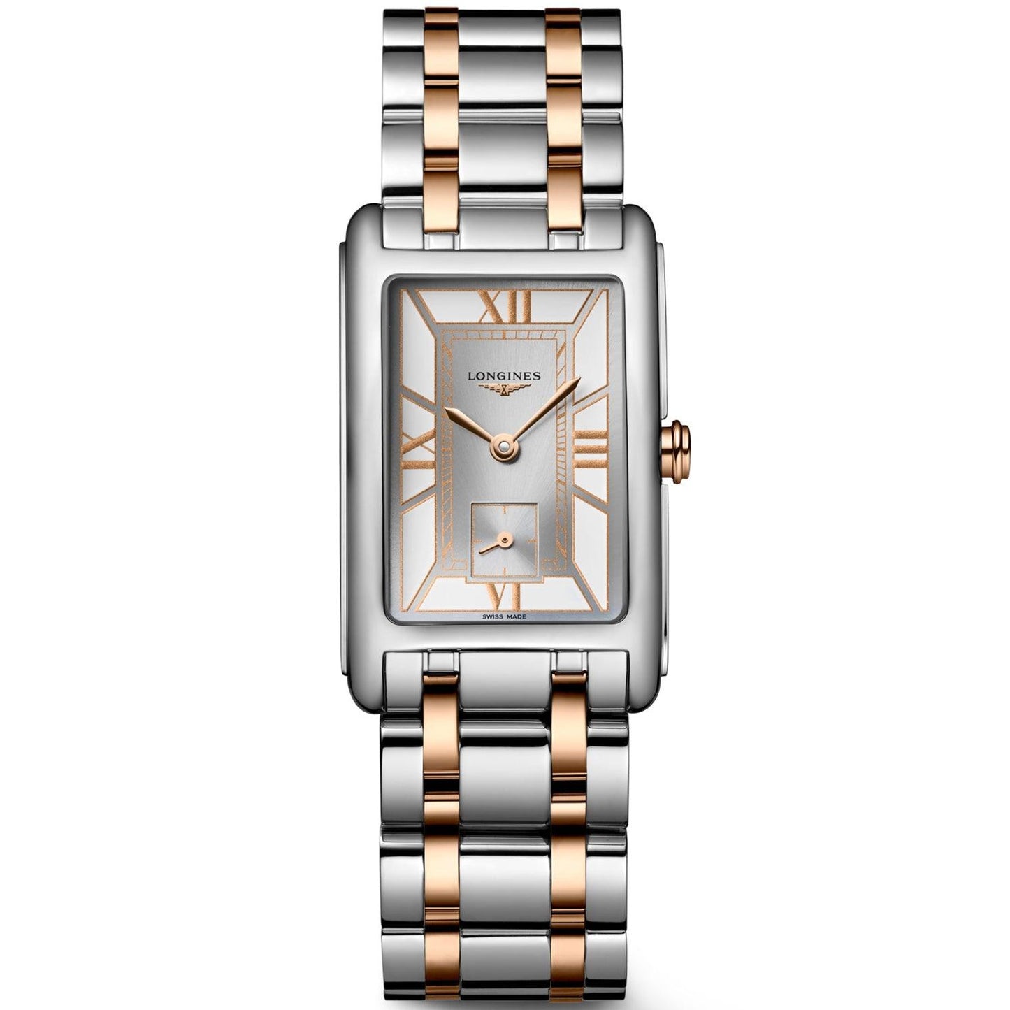Longines Armbanduhr DolceVita 23,30x37,00mm weiß Quarz Edelstahl und 18kt Roségold L5.512.5.75.7