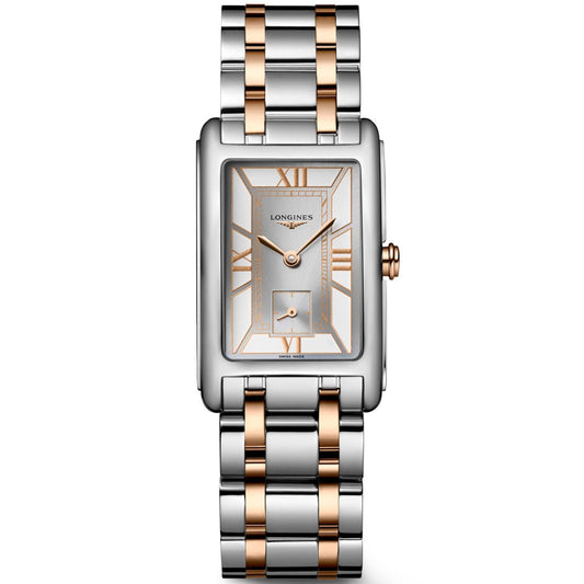 Longines Armbanduhr DolceVita 23,30x37,00mm weiß Quarz Edelstahl und 18kt Roségold L5.512.5.75.7