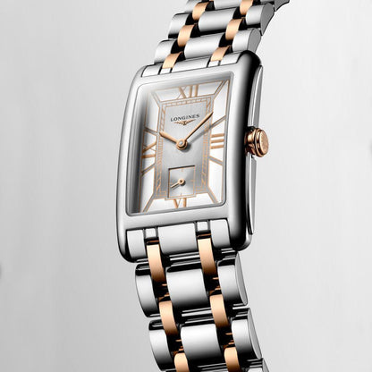Longines Armbanduhr DolceVita 23,30x37,00mm weiß Quarz Edelstahl und 18kt Roségold L5.512.5.75.7