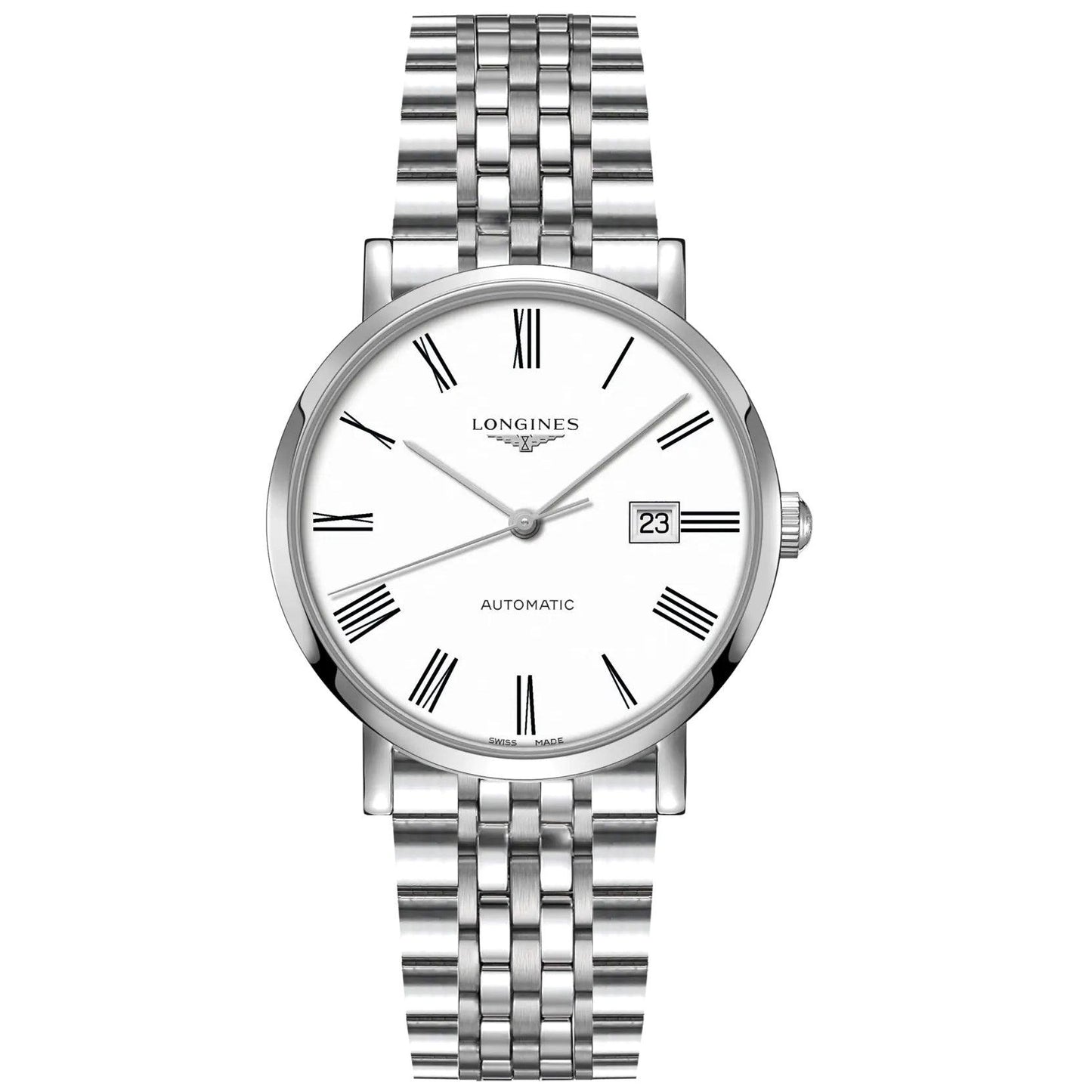 Longines Uhr Elegant Collection 41mm weiß automatisch Stahl L4.911.4.11.6