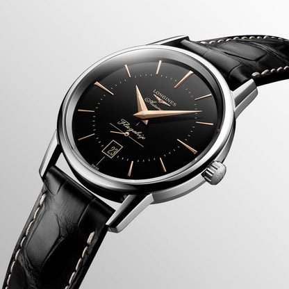 Longines Uhr Flagship Heritage 38,5mm Schwarz Automatik Stahl L4.795.4.58.0
