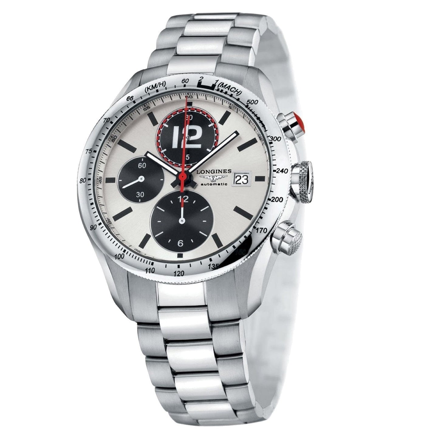 Longines Armbanduhr Grand Vitesse Chrono 42mm silberfarben Automatik Stahl L3.636.4.76.6