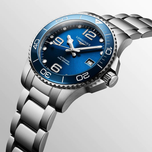 Longines Uhr HydroConquest 39mm blau Automatik Stahl L3.780.4.96.6