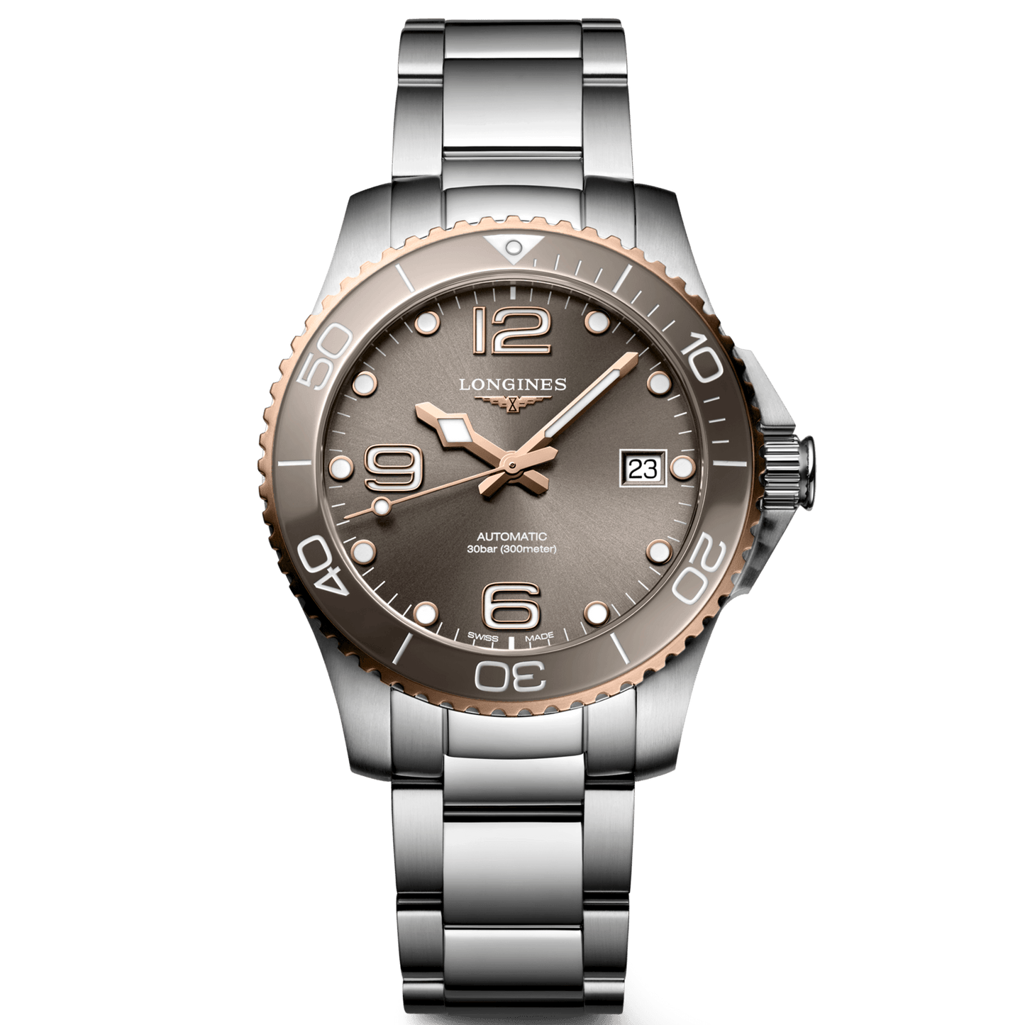Longines Uhr HydroConquest 39mm grau Automatik Stahl L3.780.3.78.6