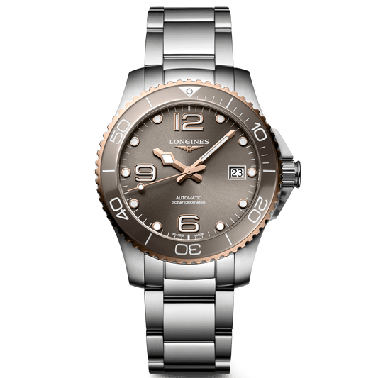 Longines Uhr HydroConquest 39mm grau Automatik Stahl L3.780.3.78.6