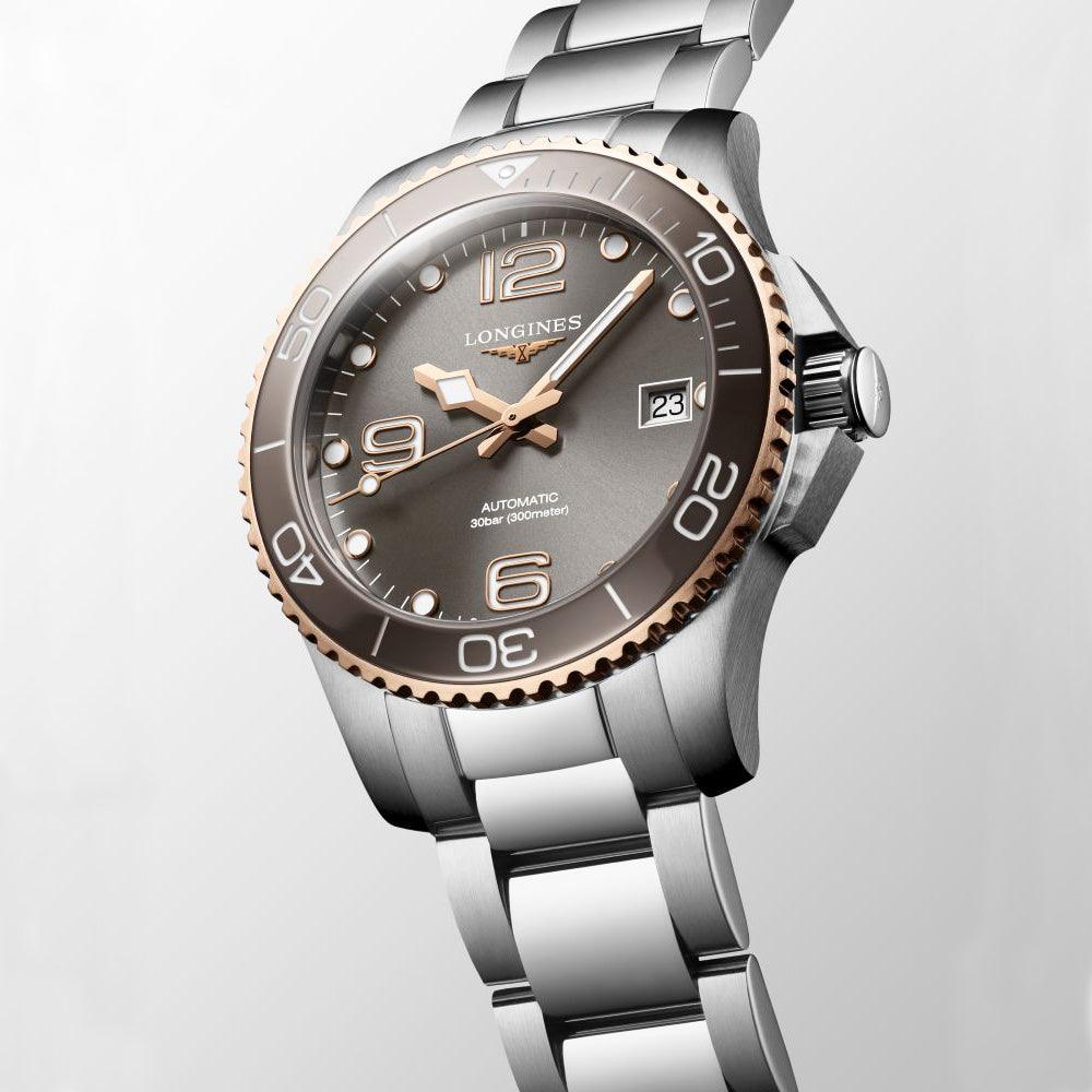 Longines Uhr HydroConquest 39mm grau Automatik Stahl L3.780.3.78.6