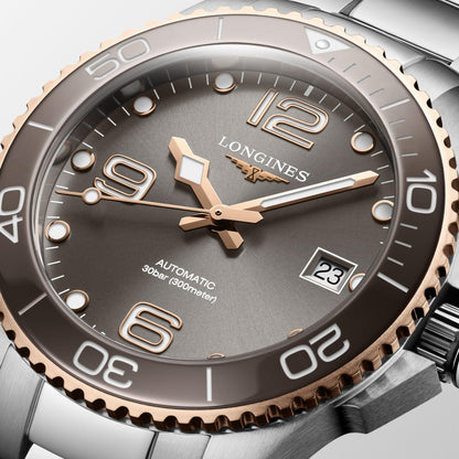 Longines Uhr HydroConquest 39mm grau Automatik Stahl L3.780.3.78.6