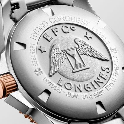 Longines Uhr HydroConquest 41mm grau Automatik Stahl PVD-Finish Roségold L3.781.3.78.7