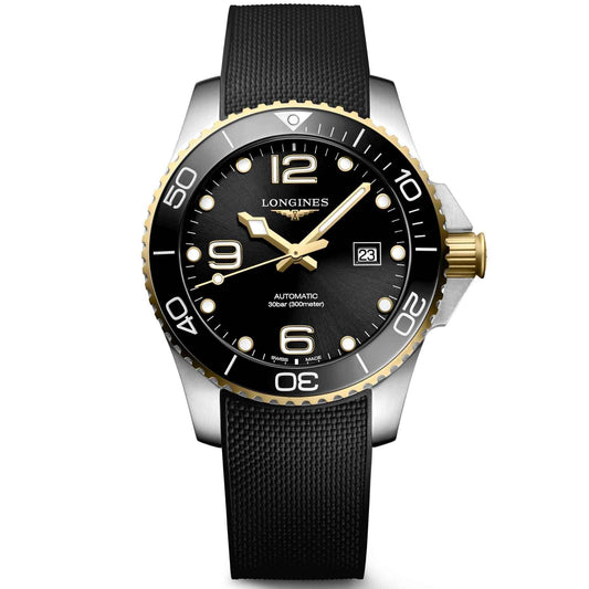 Longines Uhr HydroConquest 43mm schwarz automatisch Stahl PVD-Gelbvergoldung L3.782.3.56.9