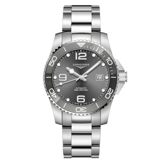 Longines Armbanduhr HydroConquest Ceramic 41mm grau Automatik Stahl L3.781.4.76.6