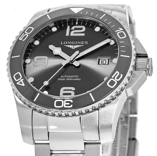 Longines Armbanduhr HydroConquest Ceramic 41mm grau Automatik Stahl L3.781.4.76.6