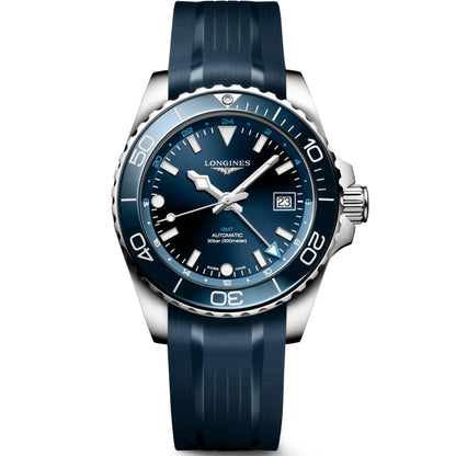 Longines Armbanduhr Hydroconquest GMT 41mm blau Automatik Stahl L3.790.4.96.9