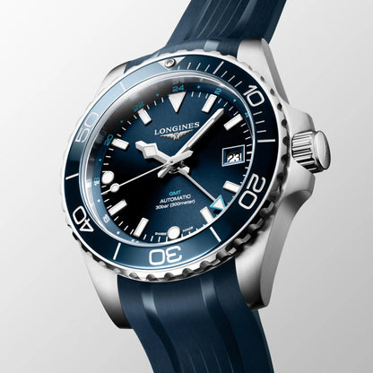 Longines Armbanduhr Hydroconquest GMT 41mm blau Automatik Stahl L3.790.4.96.9