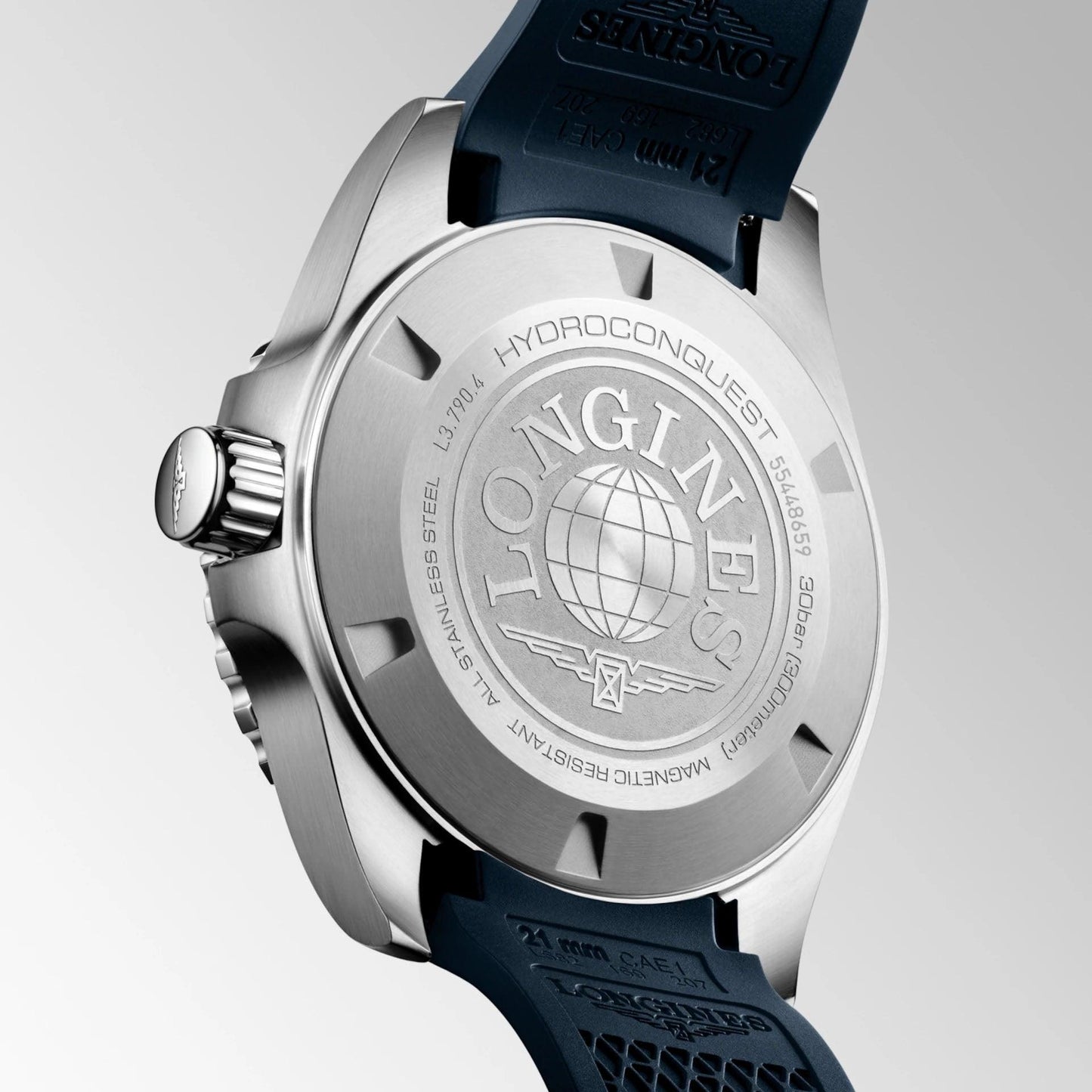 Longines Armbanduhr Hydroconquest GMT 41mm blau Automatik Stahl L3.790.4.96.9