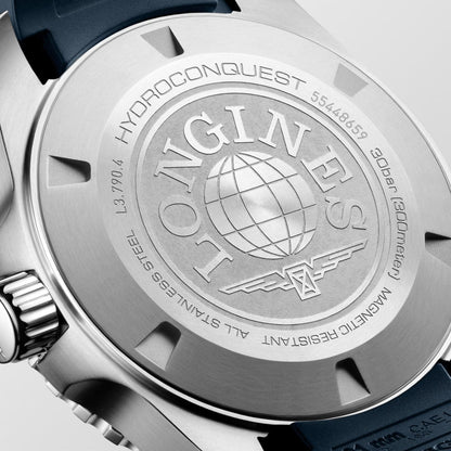 Longines Armbanduhr Hydroconquest GMT 41mm blau Automatik Stahl L3.790.4.96.9