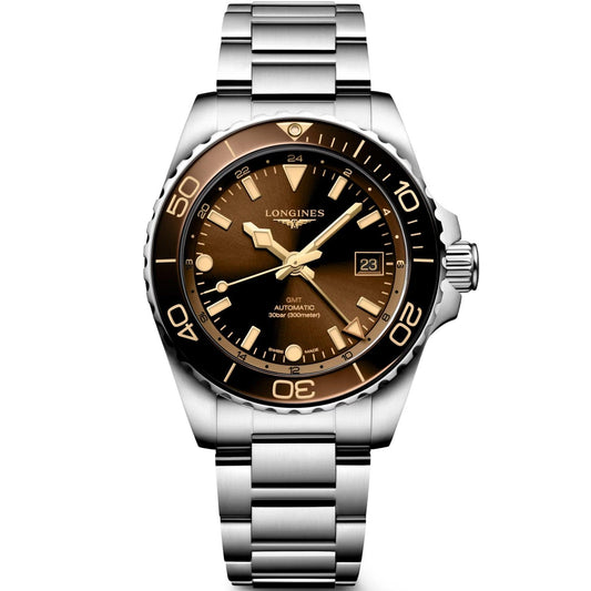 Longines Uhr Hydroconquest GMT 41mm braun Automatik Stahl L3.790.4.66.6
