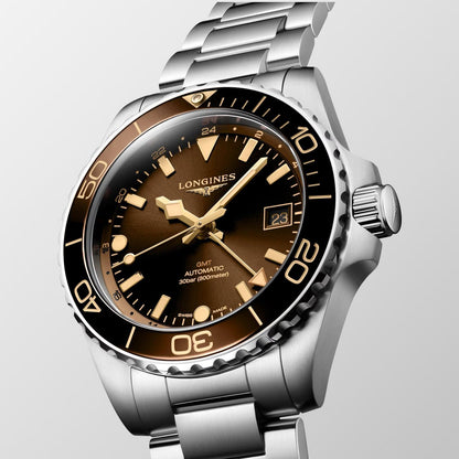 Longines Uhr Hydroconquest GMT 41mm braun Automatik Stahl L3.790.4.66.6