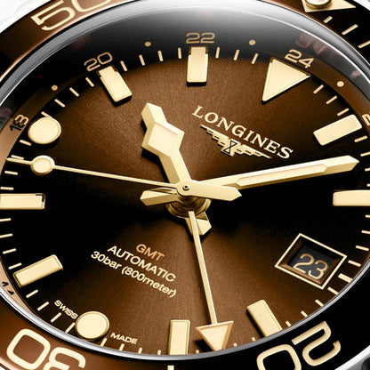 Longines Uhr Hydroconquest GMT 41mm braun Automatik Stahl L3.790.4.66.6