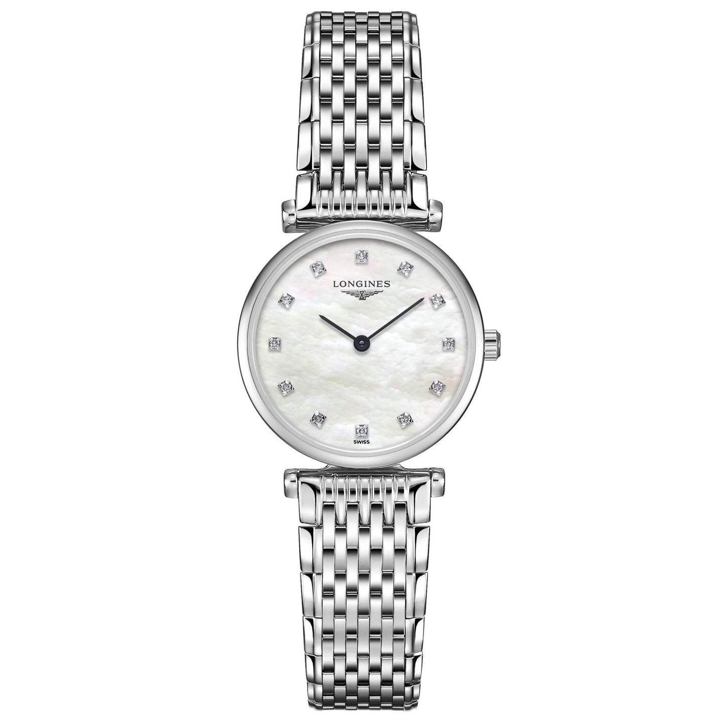 Longines Uhr La Grande Classique 24mm Perlmutt Diamanten Edelstahl Quarz L4.209.4.87.6