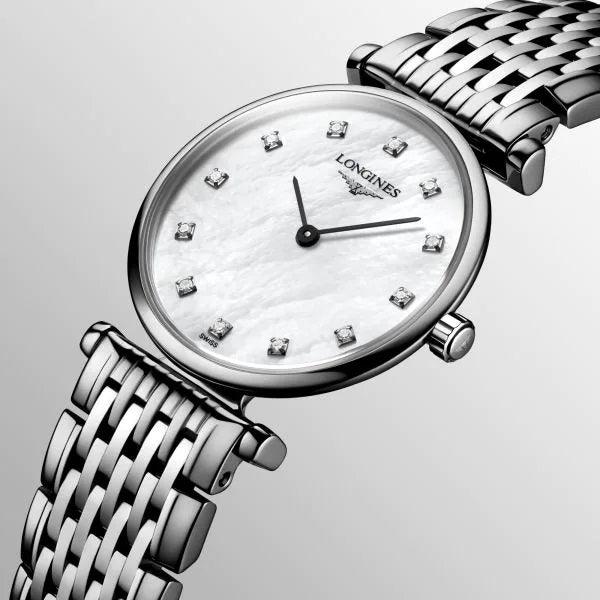 Longines Uhr La Grande Classique 24mm Perlmutt Diamanten Edelstahl Quarz L4.209.4.87.6