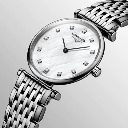 Longines Uhr La Grande Classique 24mm Perlmutt Diamanten Edelstahl Quarz L4.209.4.87.6