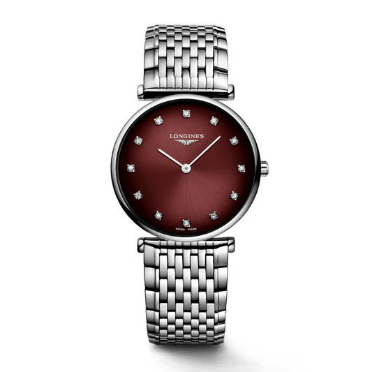 Longines Uhr La Grande Classique 29mm Bordeaux Quarz Stahl L4.512.4.91.6