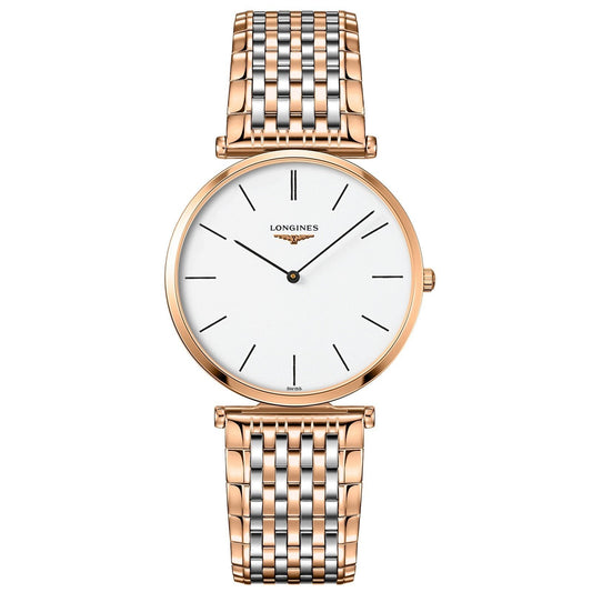 Longines Uhr La Grande Classique de Longines 36mm Weiß Quarz Stahl PVD Roségold-Finish L4.755.1.92.7