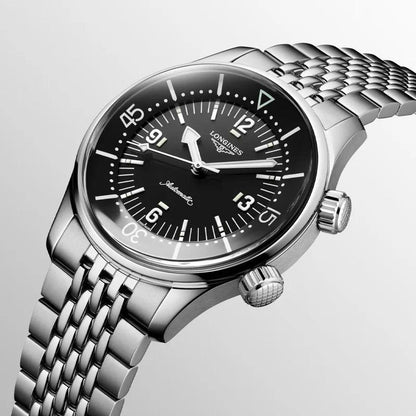 Longines Uhr Legend Diver 39mm schwarz Automatik Edelstahl L3.764.4.50.6