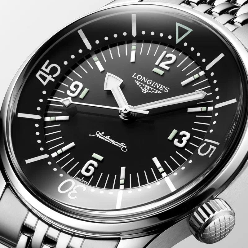 Longines Uhr Legend Diver 39mm schwarz Automatik Edelstahl L3.764.4.50.6