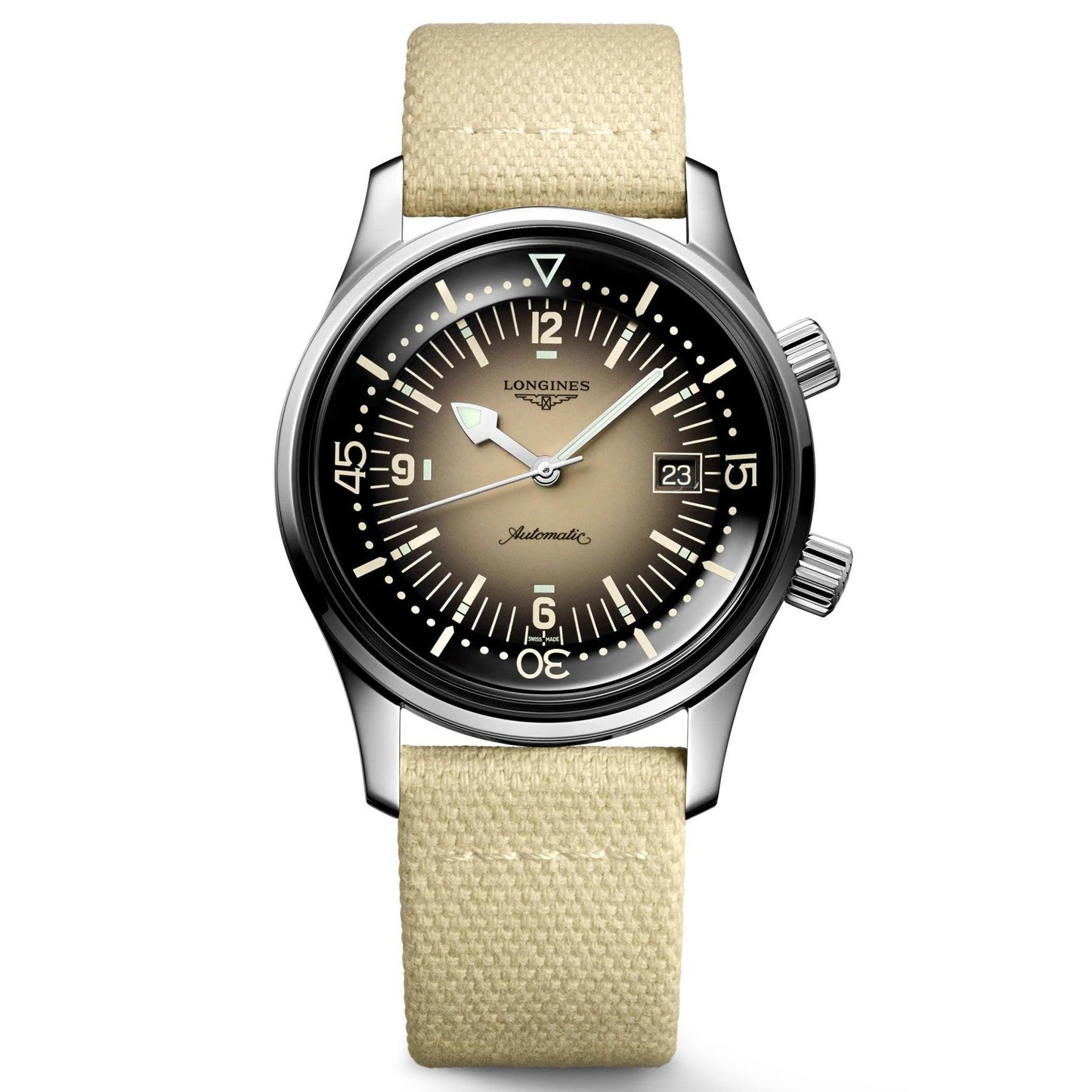 Longines Uhr Legend Diver 42mm Beige Automatik Stahl L3.774.4.30.2