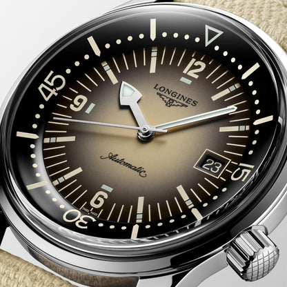 Longines Uhr Legend Diver 42mm Beige Automatik Stahl L3.774.4.30.2