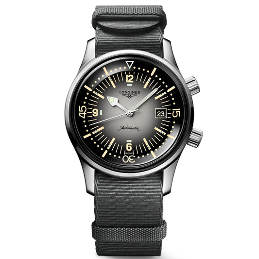 Longines Uhr Legend Diver Watch 42mm grau Automatik Edelstahl L3.774.4.70.2