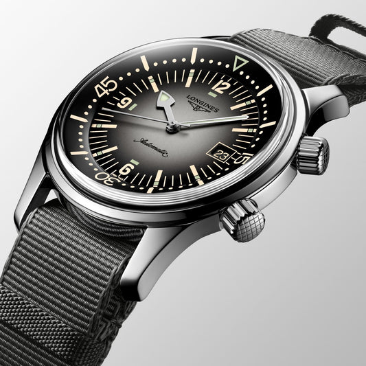 Longines Uhr Legend Diver Watch 42mm grau Automatik Edelstahl L3.774.4.70.2
