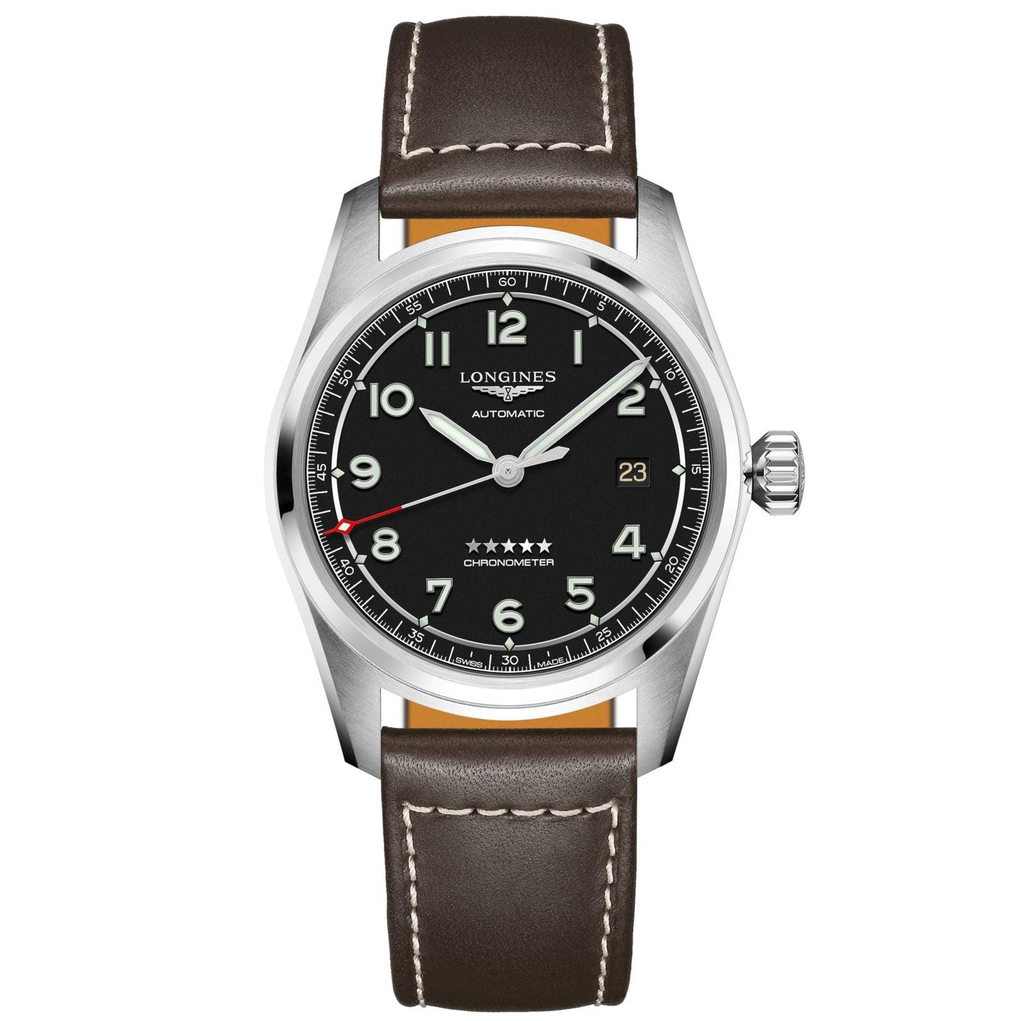 Longines Uhr Longines Spirit 40mm schwarz Automatik Stahl L3.810.4.53.0