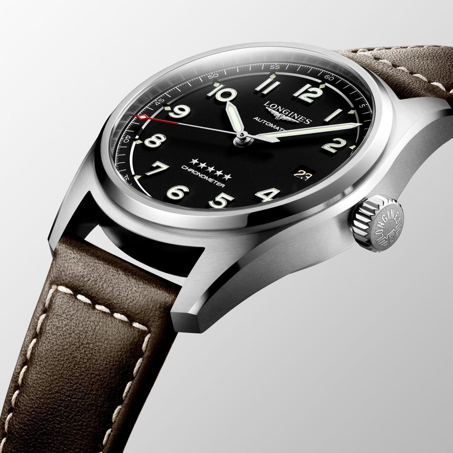 Longines Uhr Longines Spirit 40mm schwarz Automatik Stahl L3.810.4.53.0
