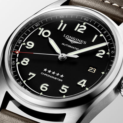 Longines Uhr Longines Spirit 40mm schwarz Automatik Stahl L3.810.4.53.0