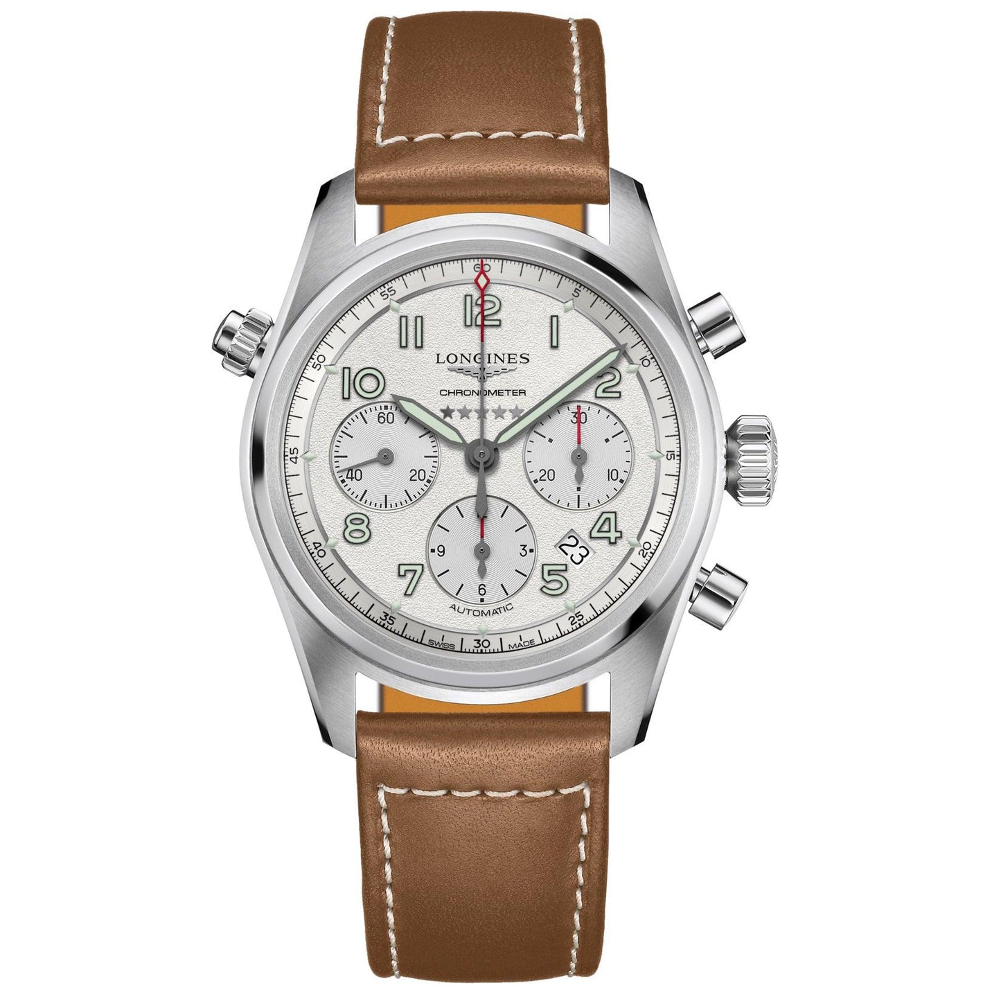 Longines Armbanduhr Longines Spirit 42mm silber automatisch Edelstahl L3.820.4.73.2