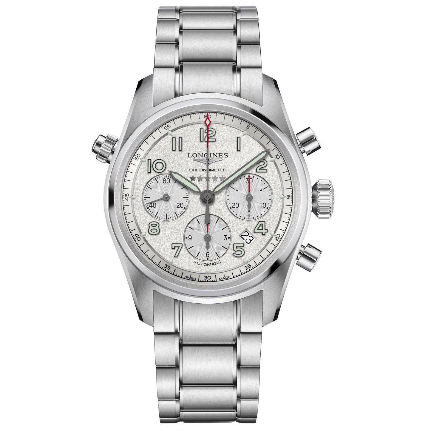 Longines Uhr Longines Spirit 42mm Silber Automatik Stahl L3.820.4.73.6